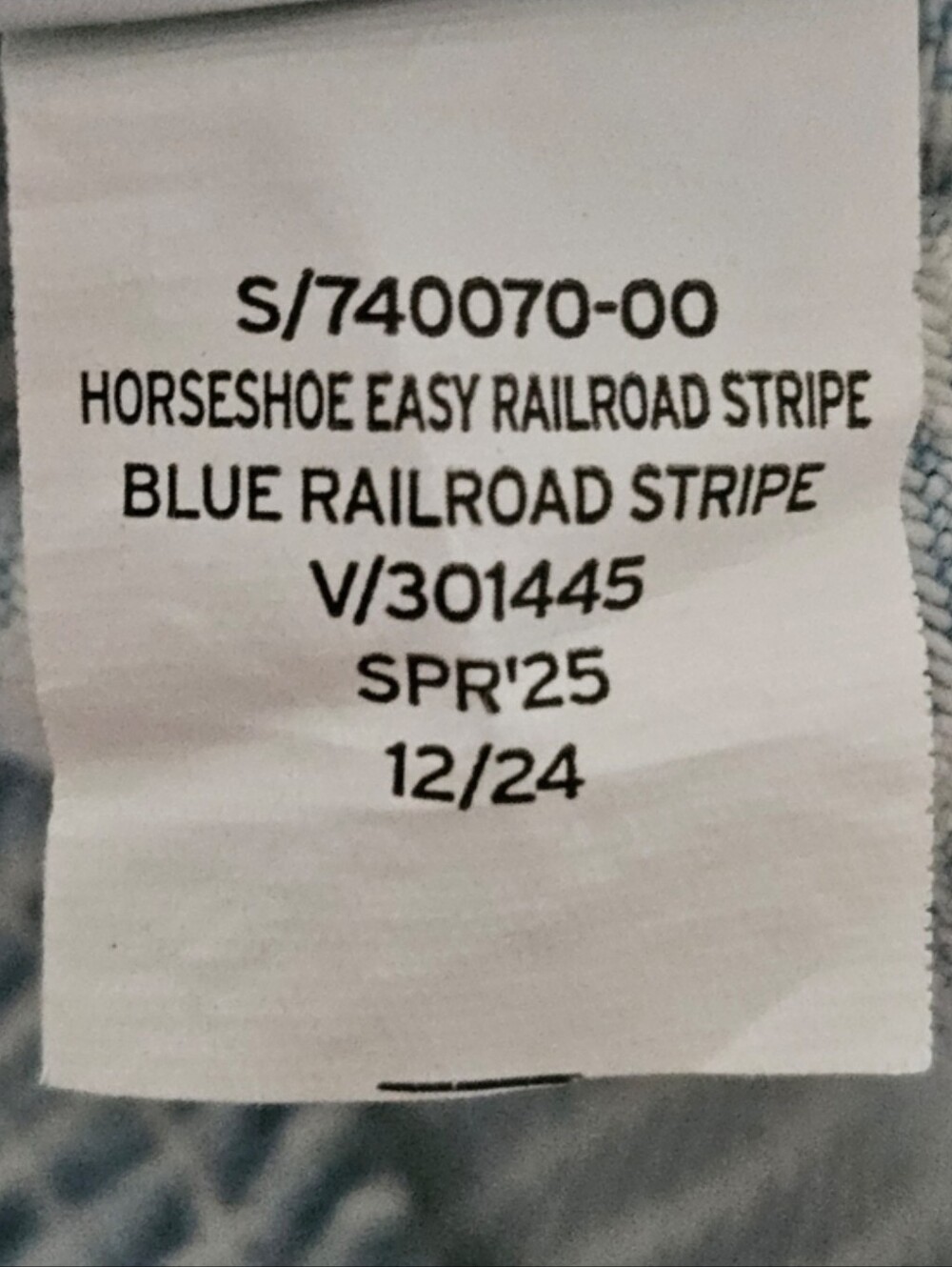 GAP MID- RISE ULTRA SOFT EASY HORSESHOE JEANS RAILROAD STRIPE BLUE LARGE - Picture 10 of 10